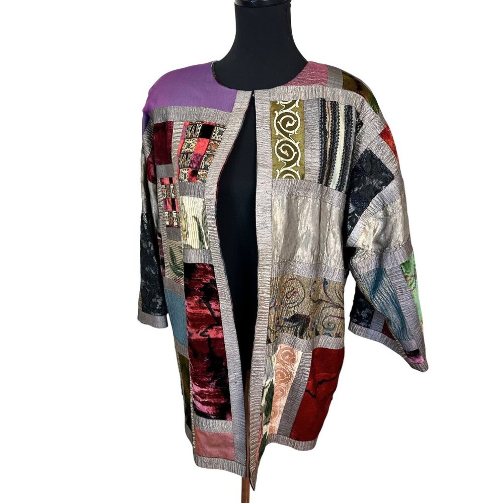 Womens Patchwork Kimono Jacket Multicolor Zuzka F… - image 1
